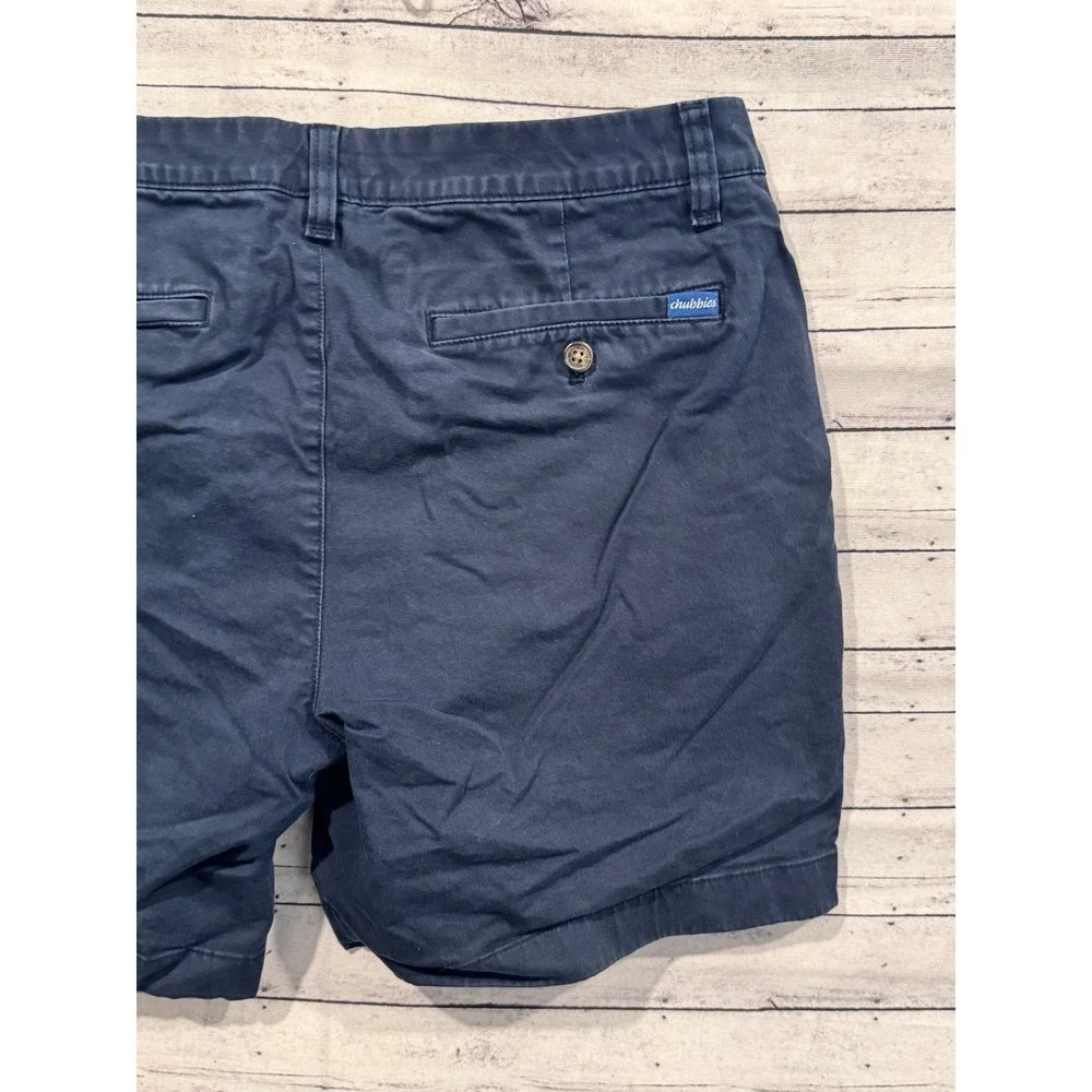 Chubbies Mens The Armadas Short Sz 33 Flat Front Stretch Twill Blue 7